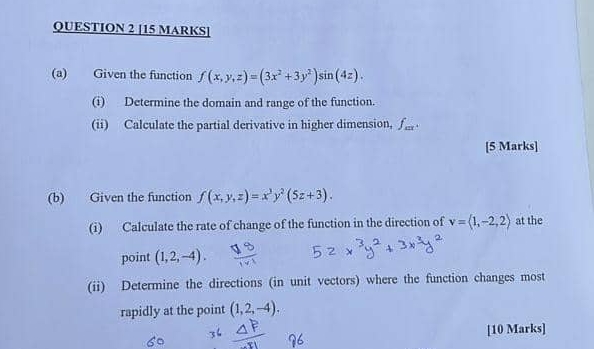 QUESTION 2 [ 1 5 MARKS ] ( a ) Given the function