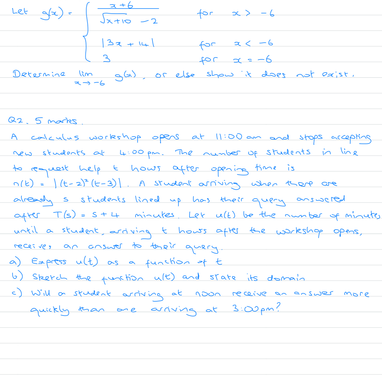 Let g ( x ) = { x + 6 x + 1 0 2 - 2 f o r x  style=