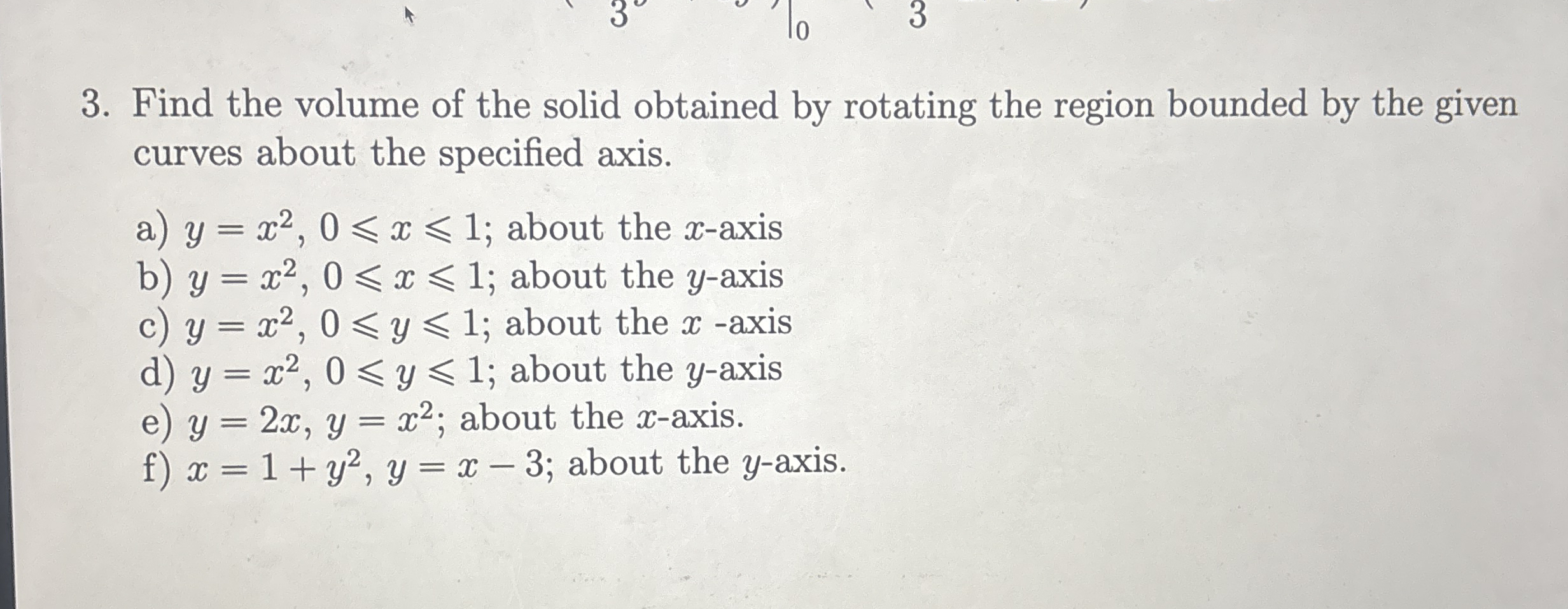 Find the volume of the solid obtained by rotating