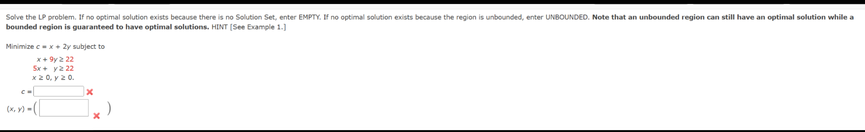 bounded region is guaranteed to have optimal