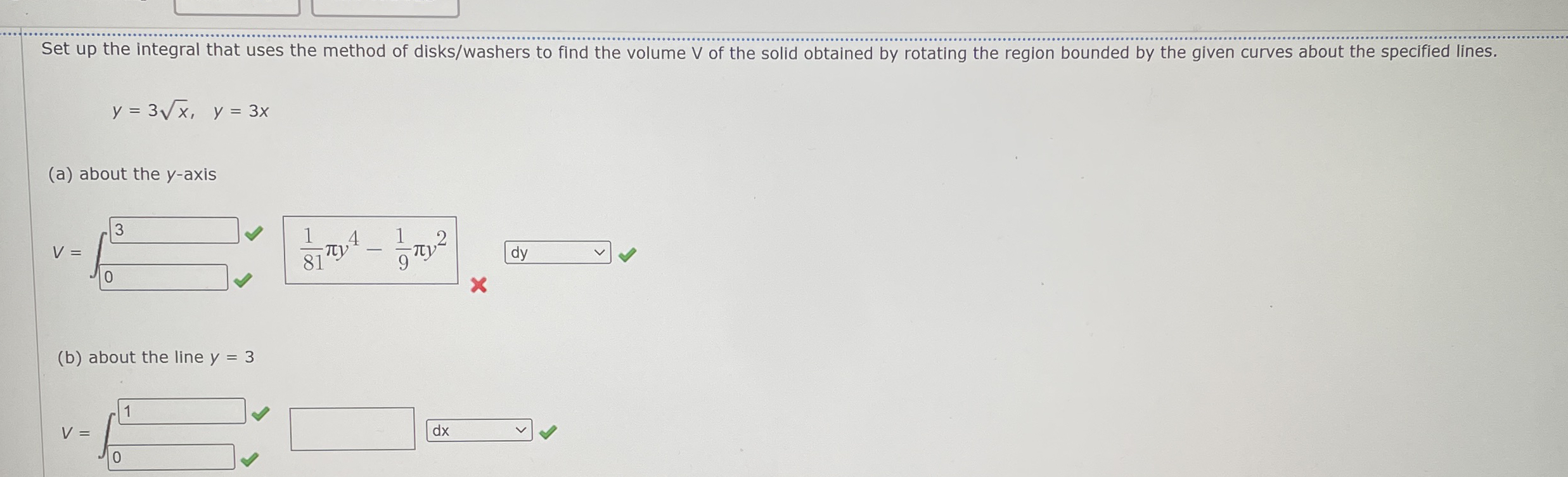 Set up the integral that uses the method of disks