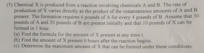 ( 5 ) Chemical X is produced from a reaction