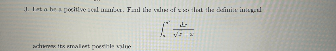 Let a be a positive real number. Find the value