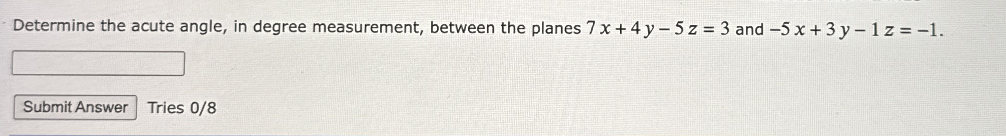 Determine the acute angle, in degree measurement,