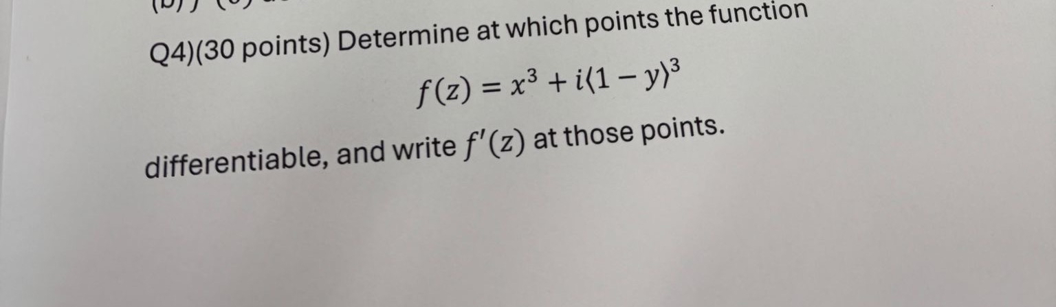 Q 4 ) ( 3 0 points ) Determine at which points