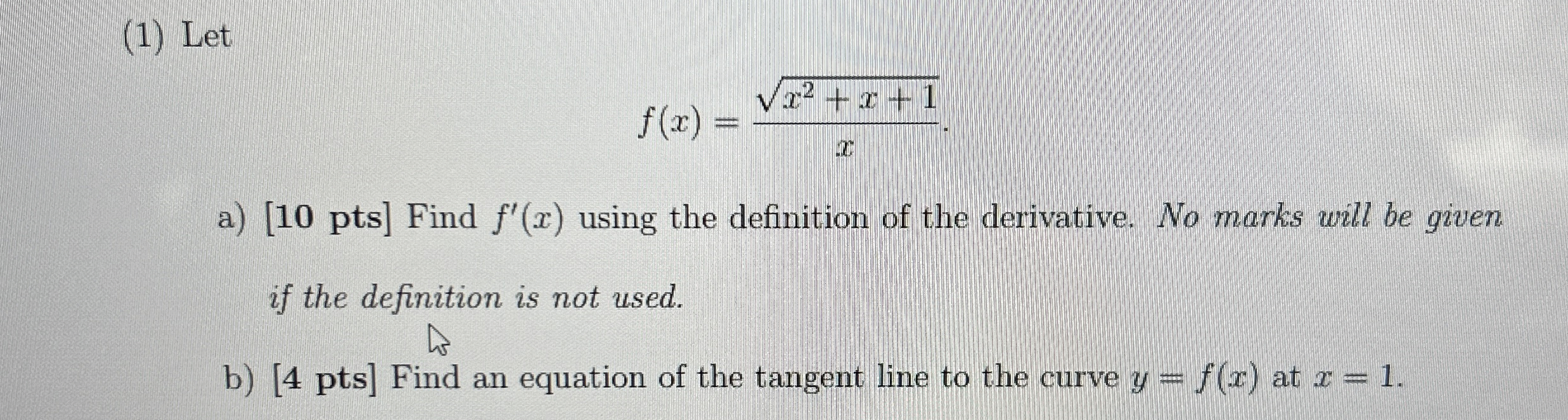 ( 1 ) Let f ( x ) = x 2 + x + 1 2 x a ) 1 0 p t s