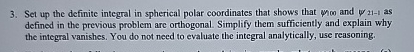 Set up the definite integral in spherical polar
