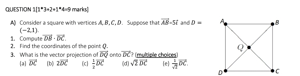 QUESTION 1 [ 1 4 = 9 marks ] A ) Consider a