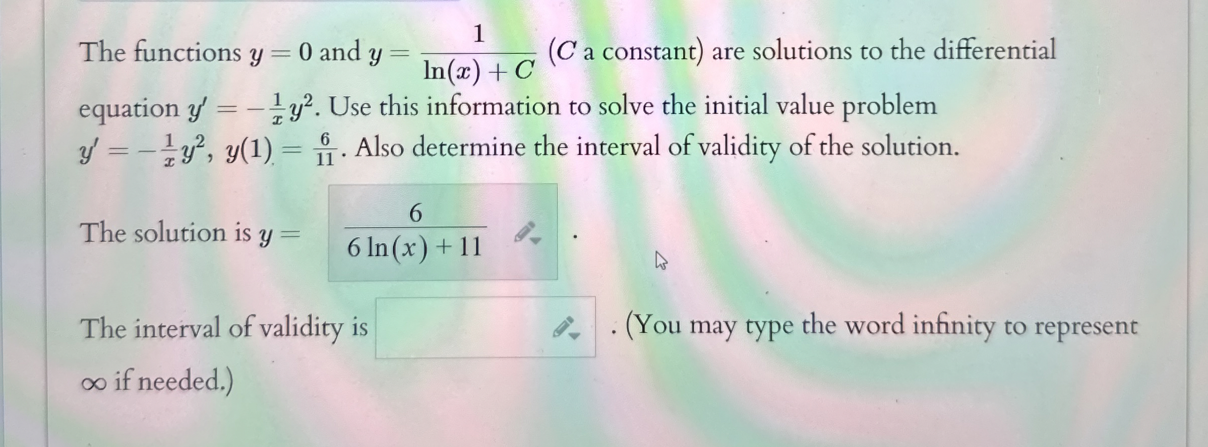 The functions y = 0 and a constant