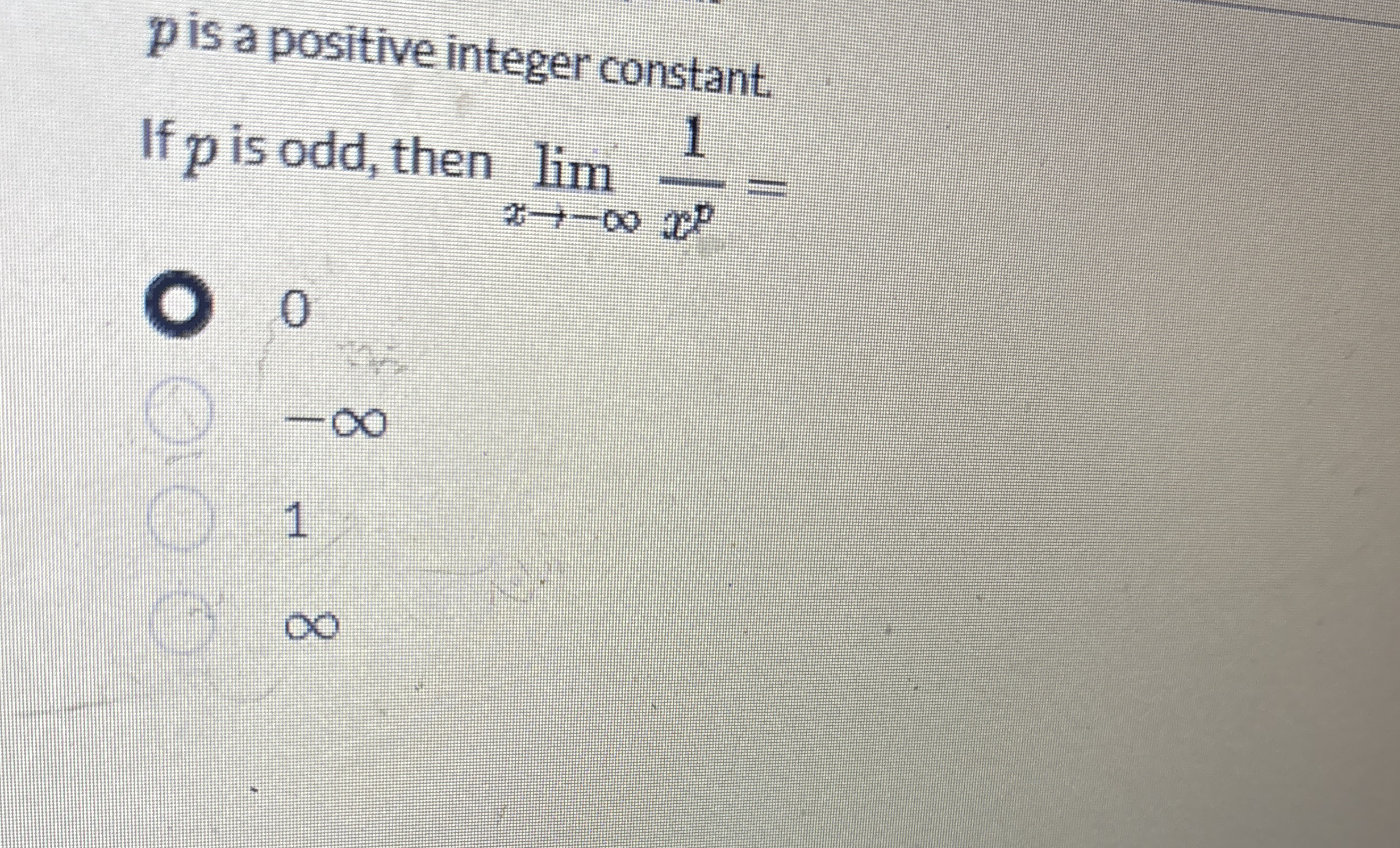 p is a positive integer constant. If p is odd,