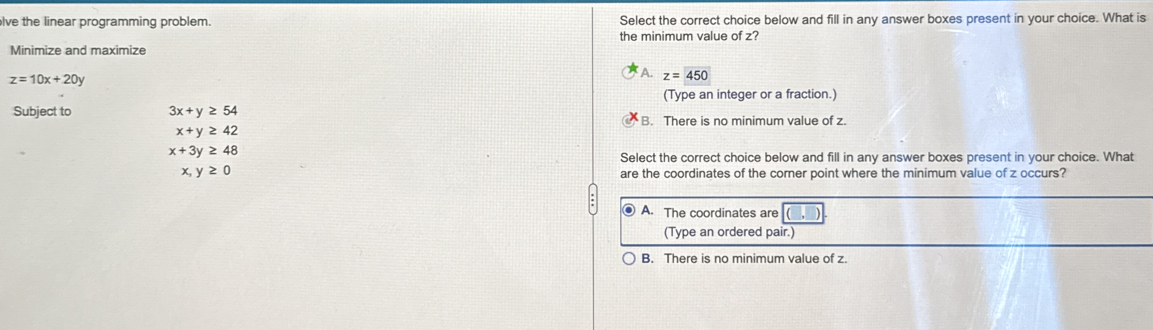 Ive the linear programming problem. Minimize and