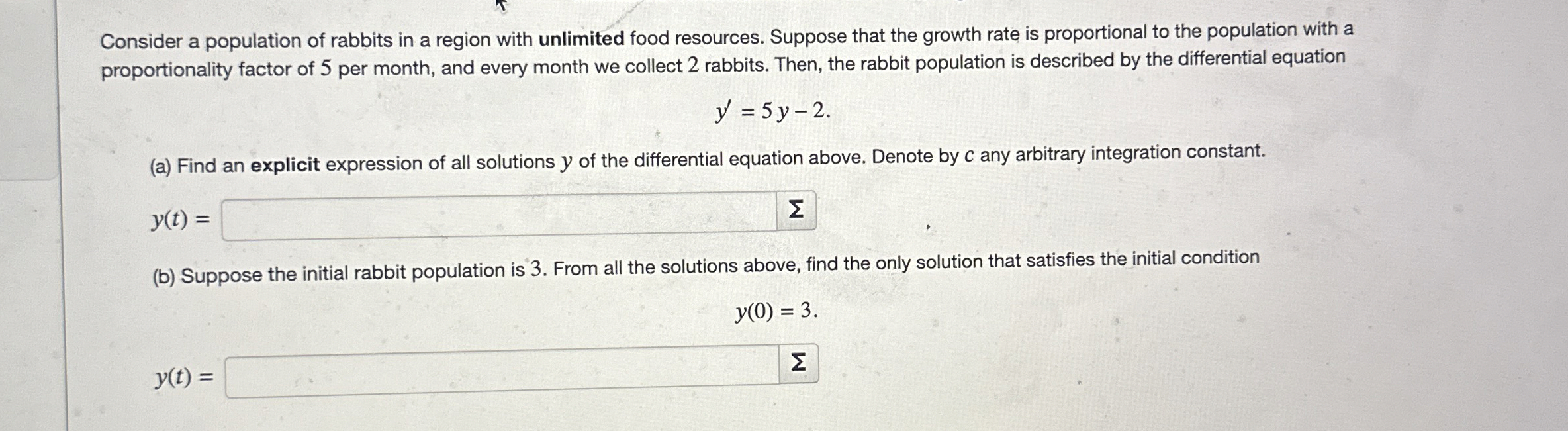 Consider a population of rabbits in a region with