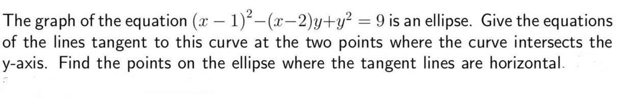 use implicit differentiation The graph of the