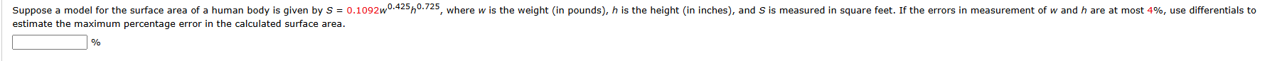 estimate the maximum percentage error in the