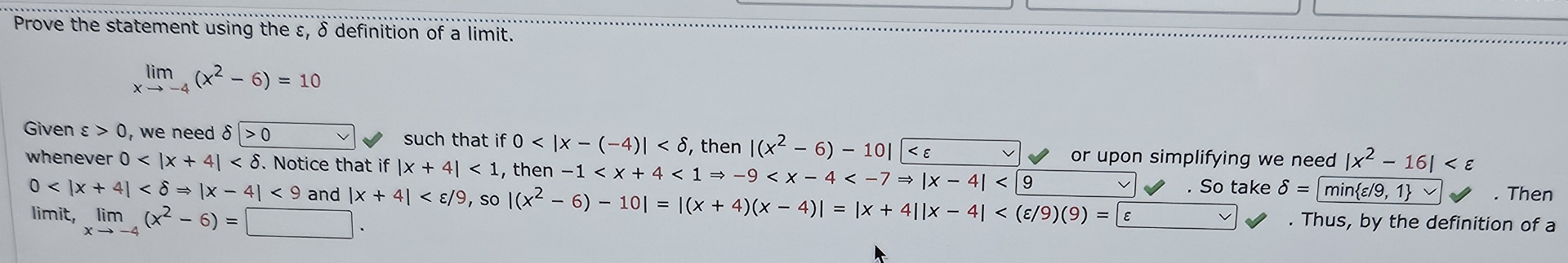 Prove the statement using the , definition of a