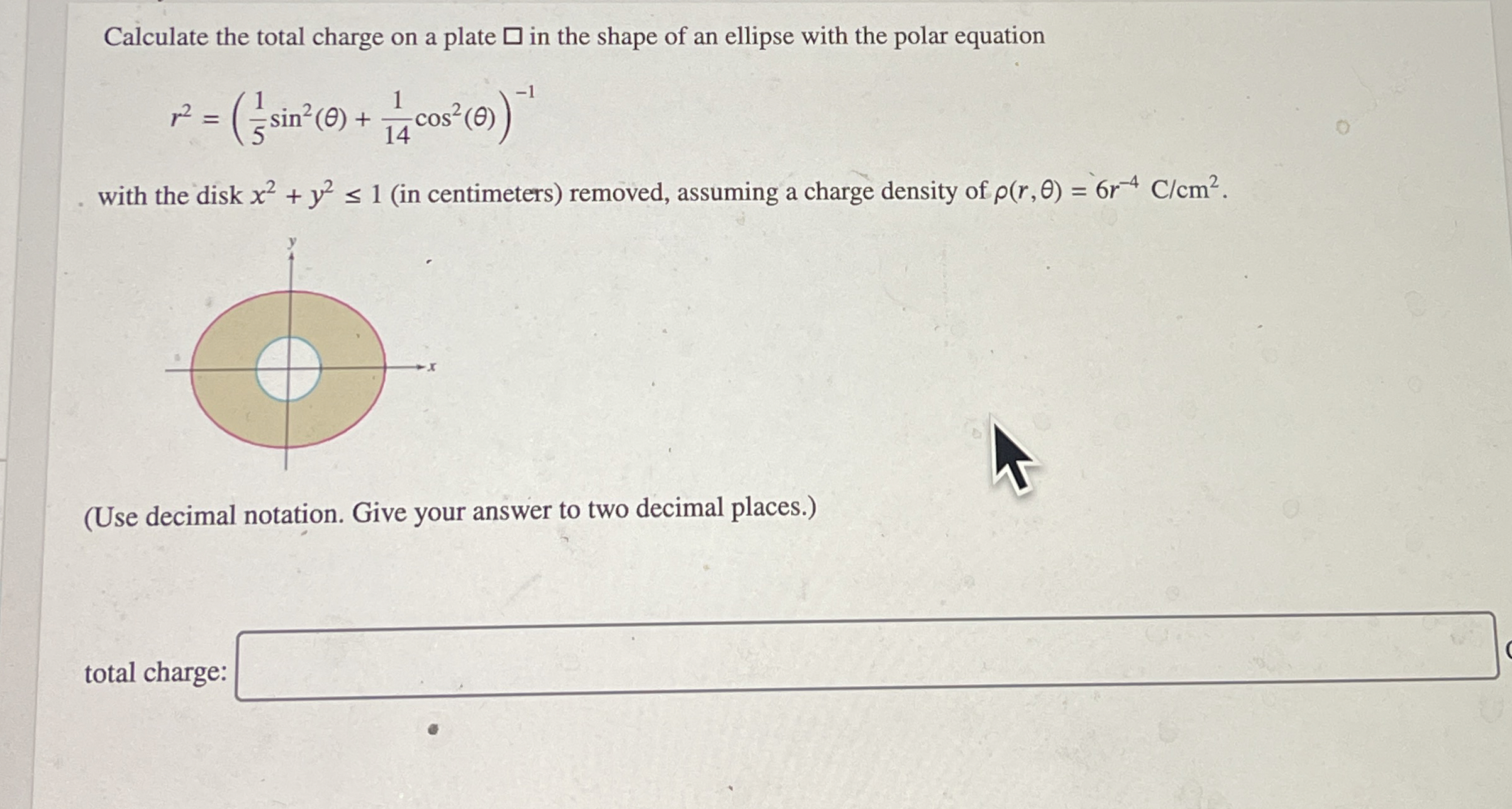 Calculate the total charge on a plate in the