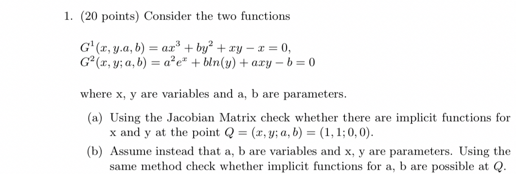 ( 2 0 points ) Consider the two functions G 1 ( x