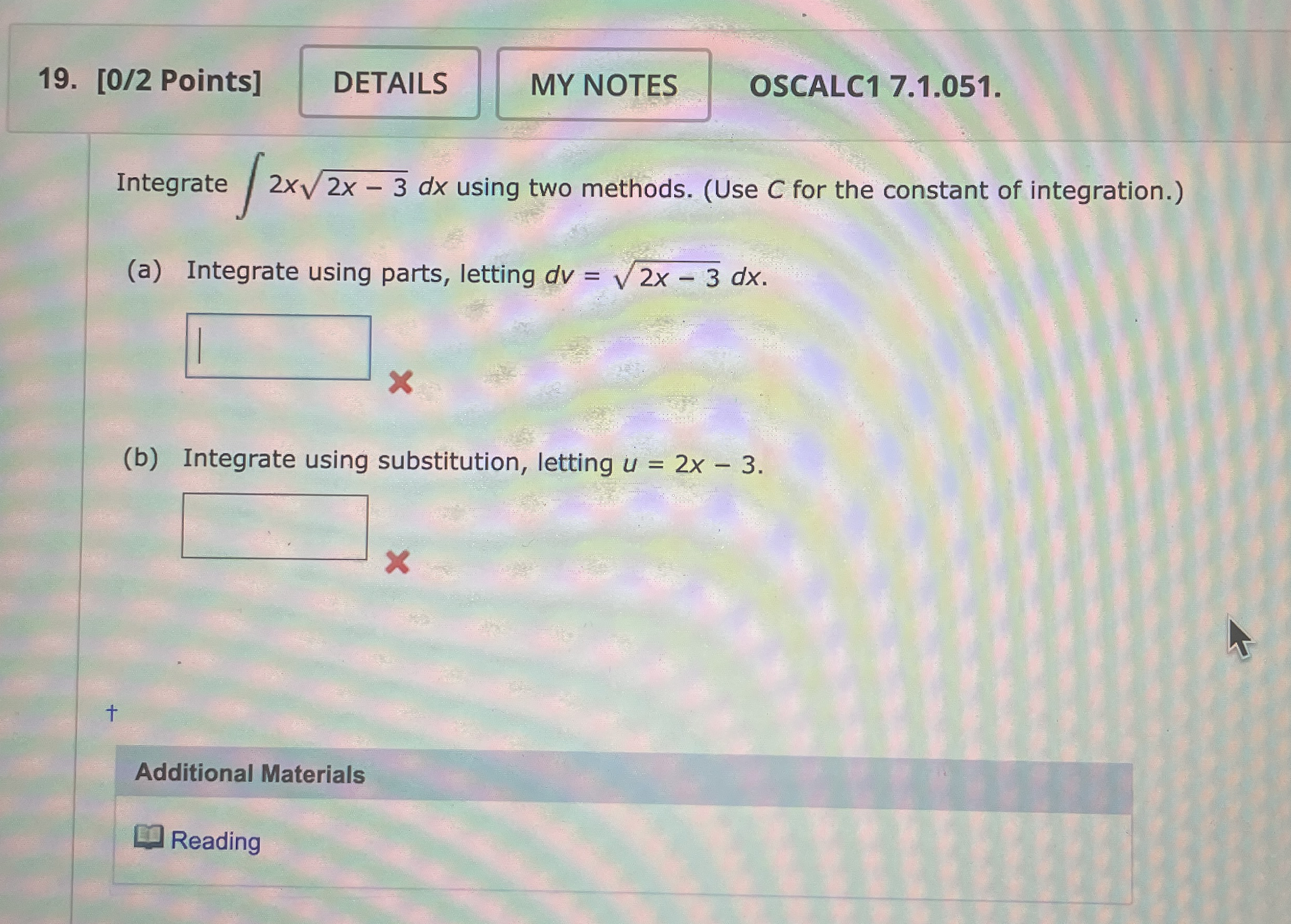 [ 0 / 2 Points ] OSCALC 1 7 . 1 . 0 5 1 .
