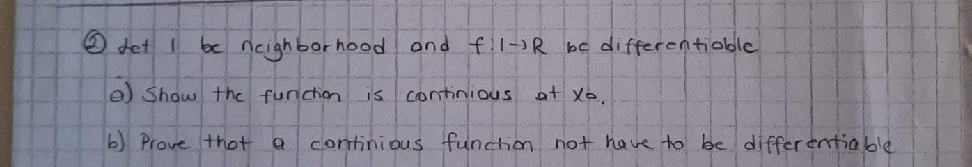 ( 2 ) Let 1 be neighborhood and f : 1 R be