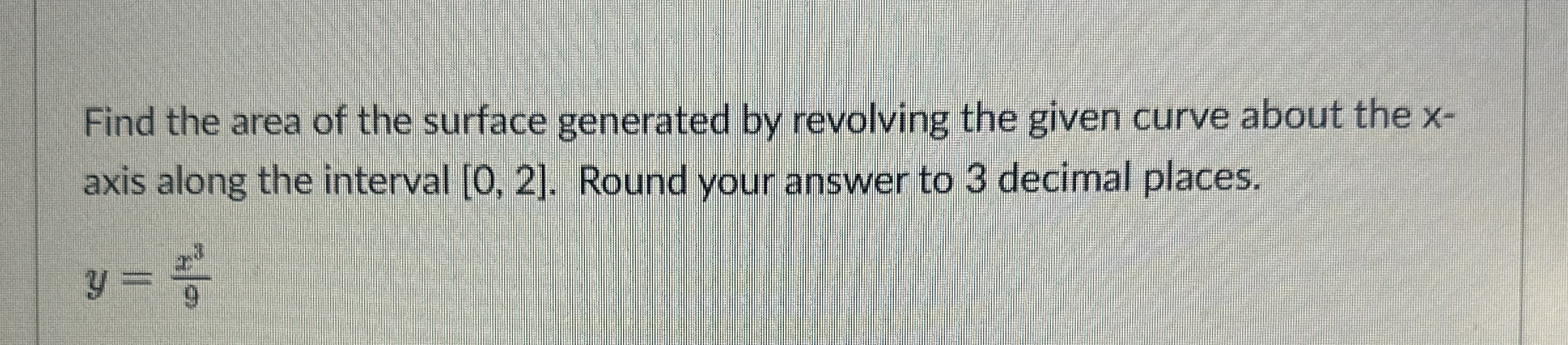 Find the area of the surface generated by