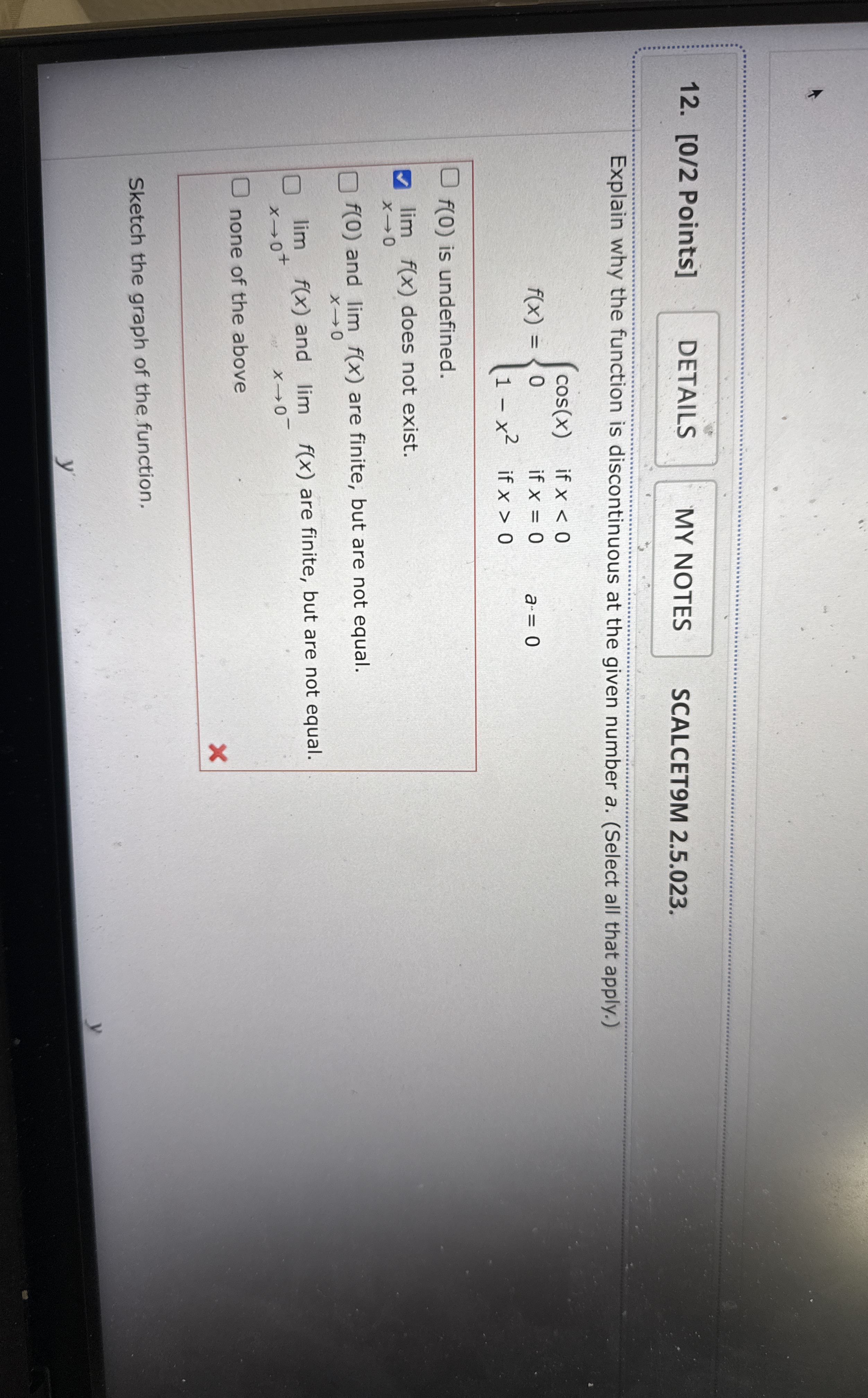 Points ] SCALCET 9 M 2 . 5 . 0 2 3 . Explain why