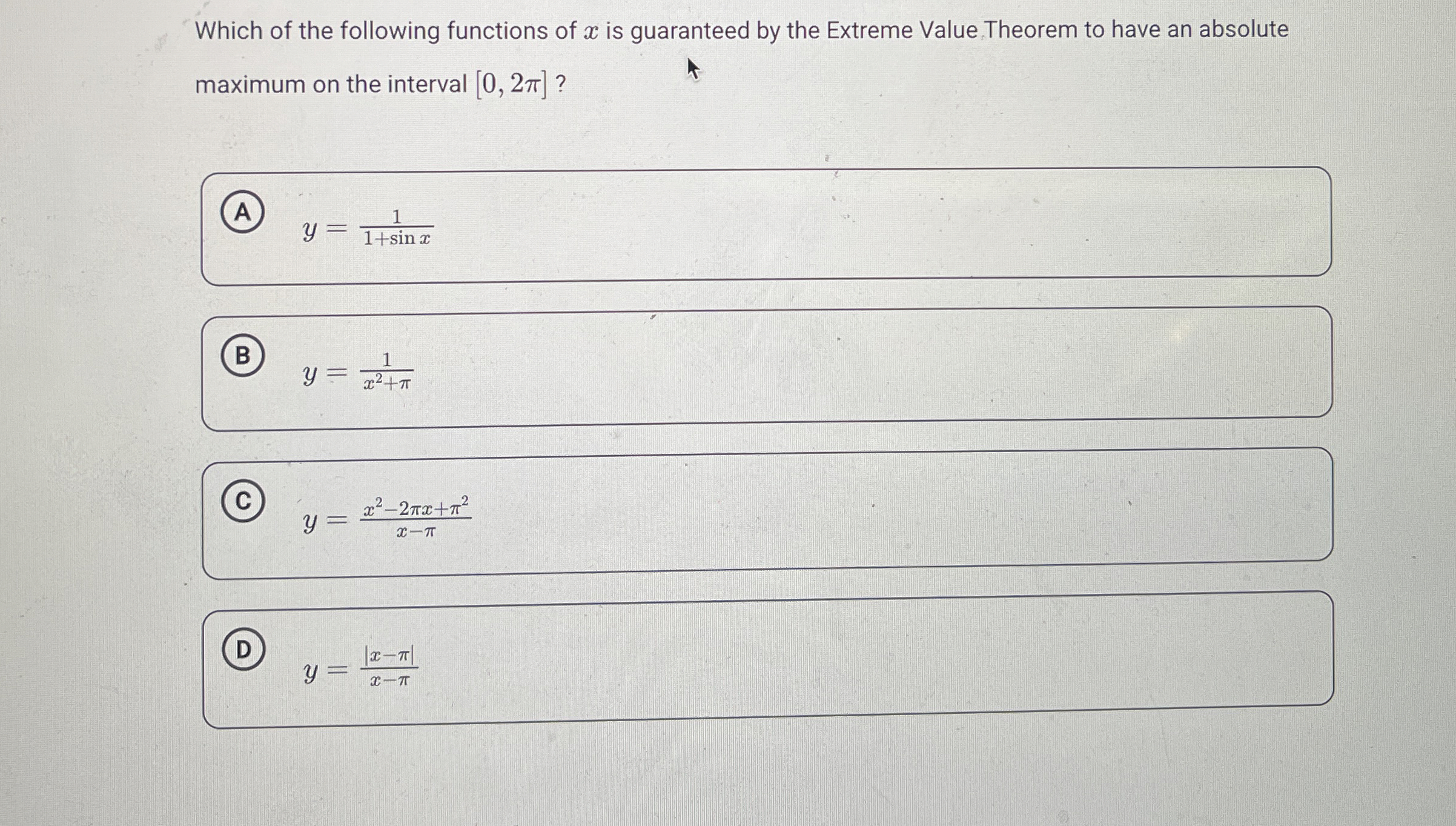 Which of the following functions of x is