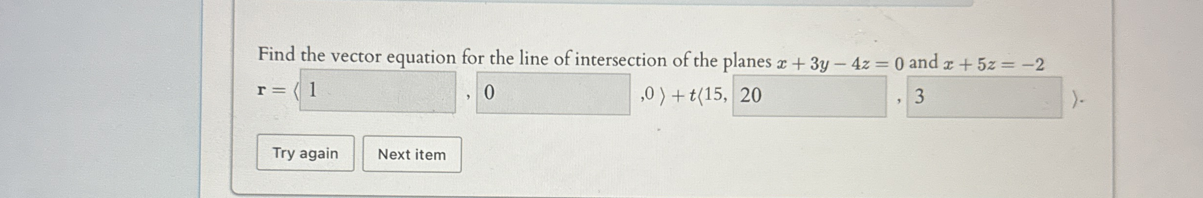 Find the vector equation for the line of