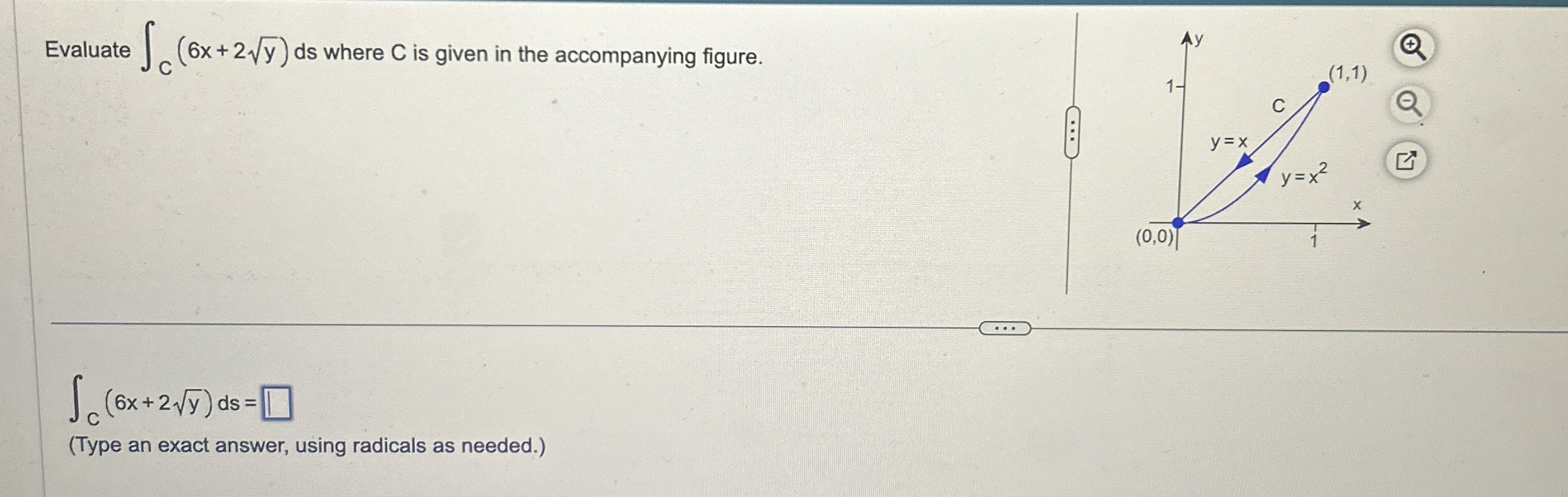 Evaluate C ( 6 x + 2 y 2 ) d s where C is given