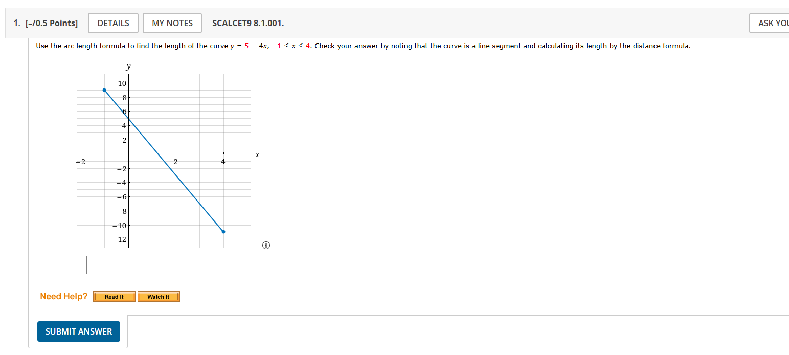 1 . [ - / 0 . 5 Points ] SCALCET 9 8 . 1 . 0 0 1