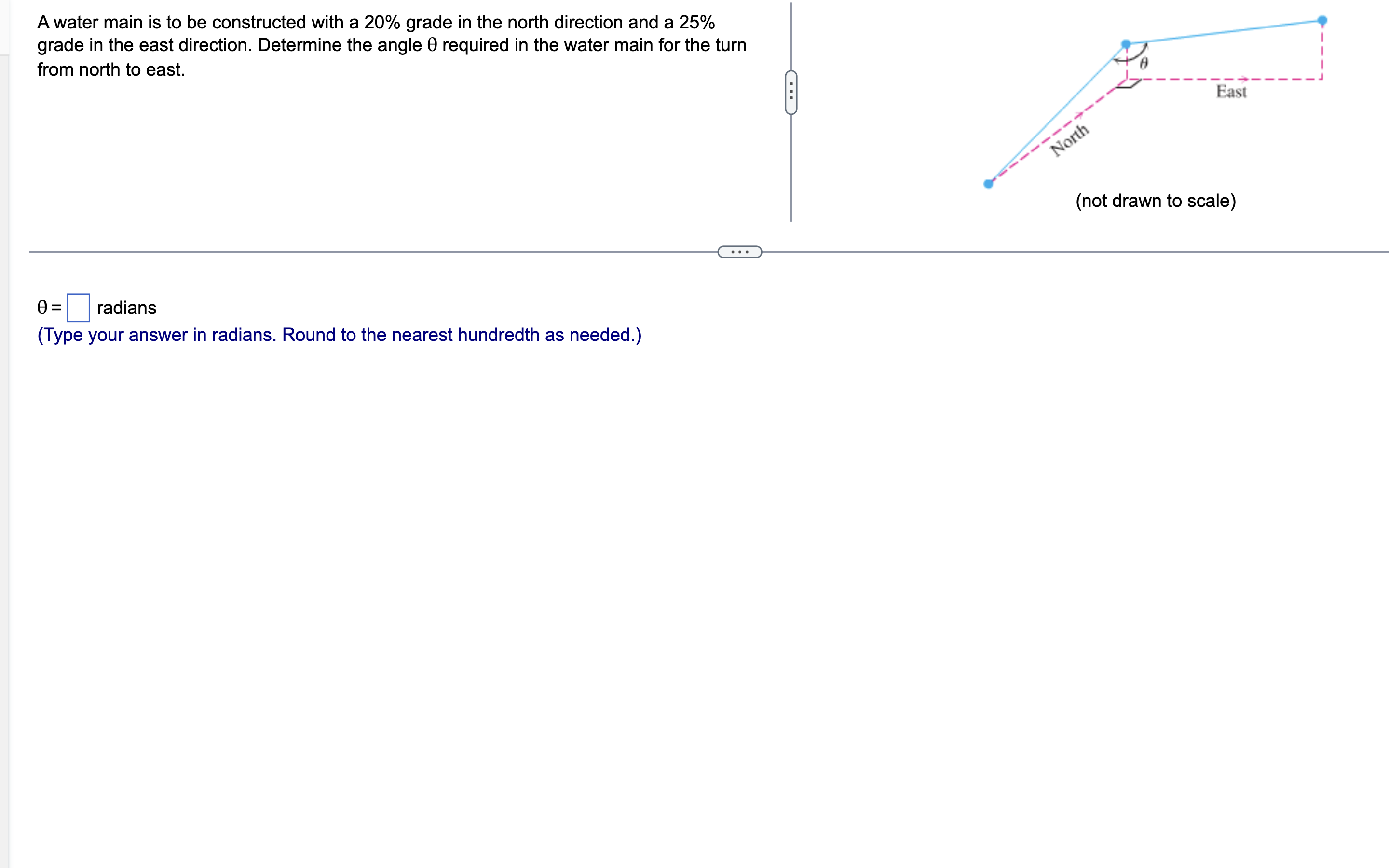 A water main is to be constructed with a \ ( 2 0