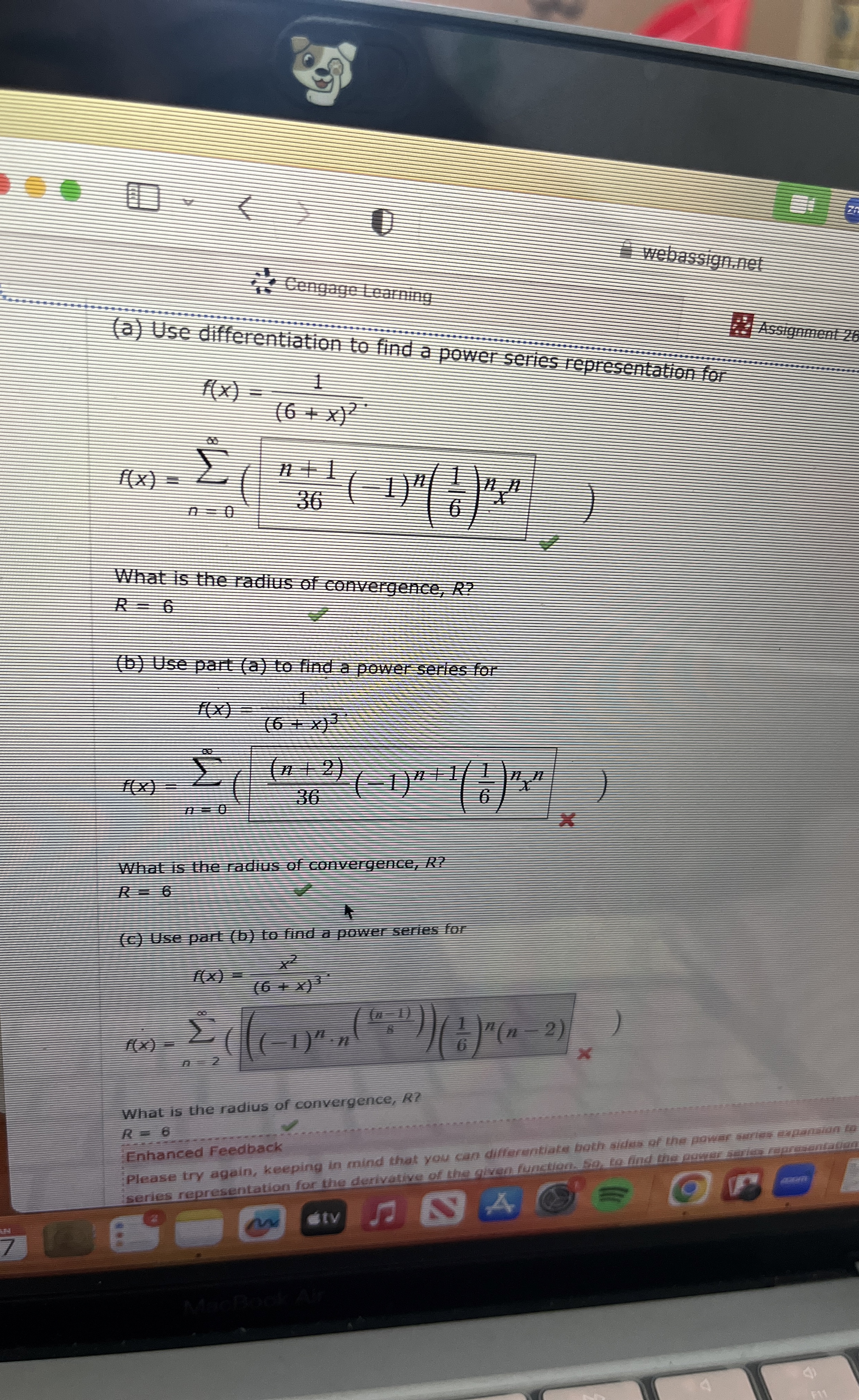 do part ( b ) Use part a to find a power series