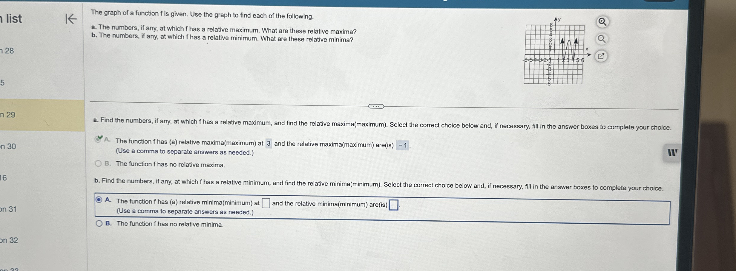 The graph of a function f is given. Use the graph