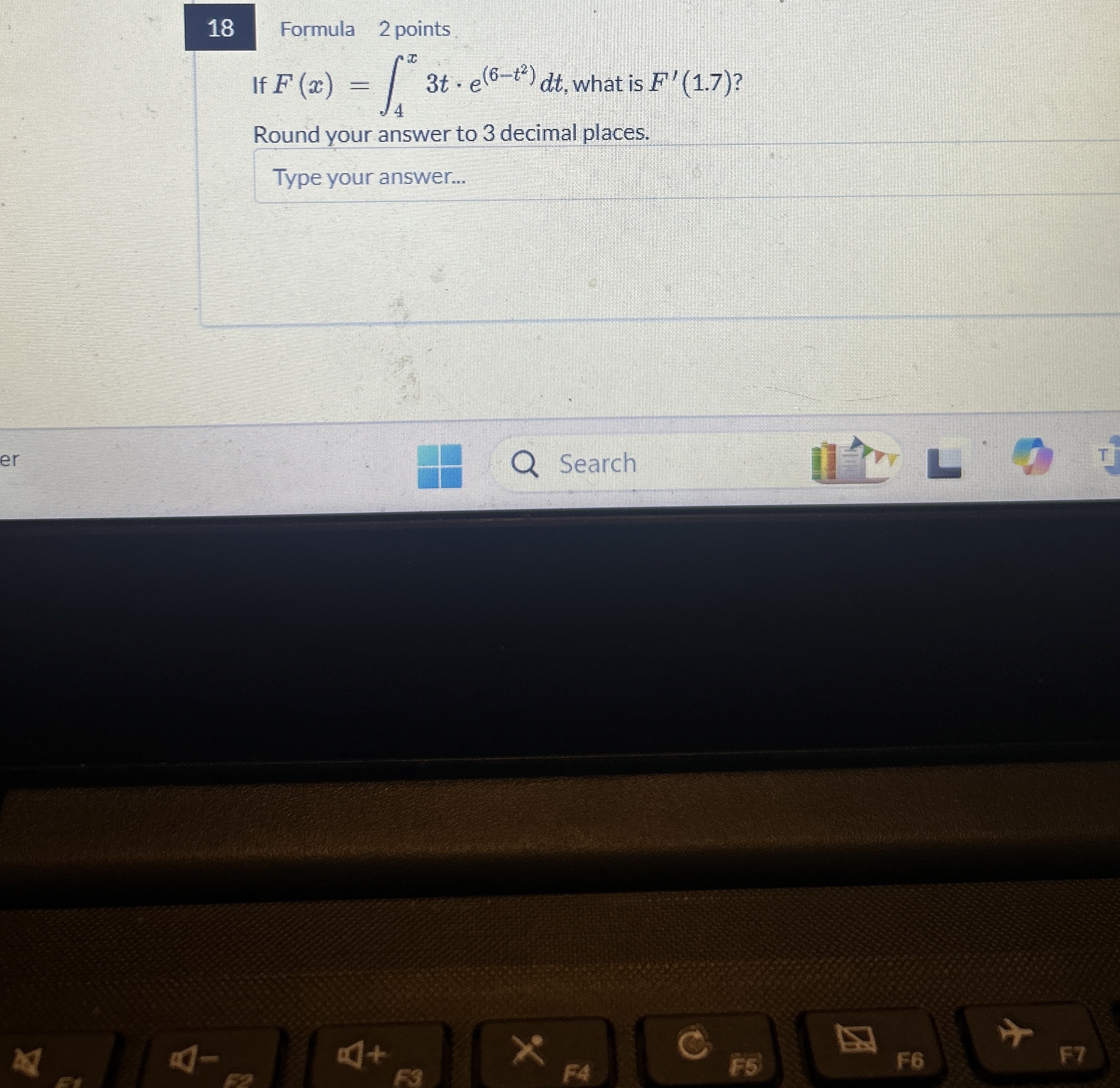 1 8 Formula If F ( x ) = 4 x 3 t * e ( 6 - t 2 )