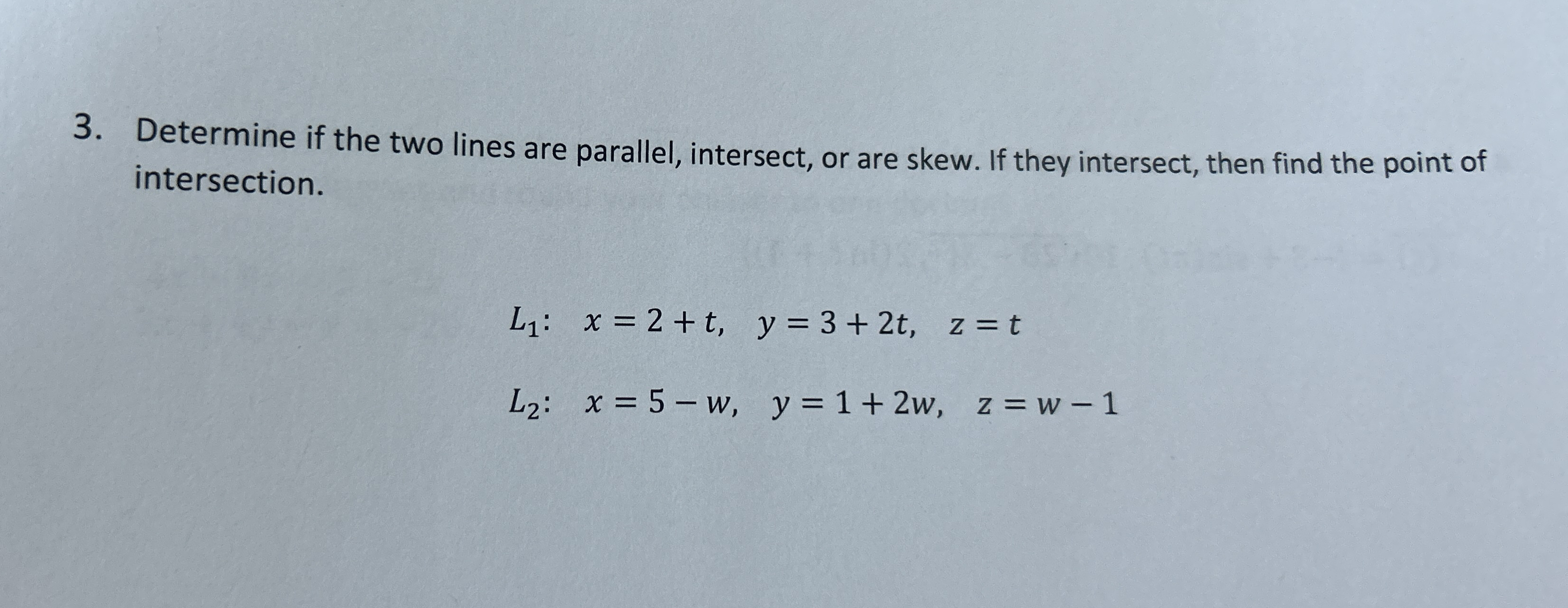 Determine if the two lines are parallel,