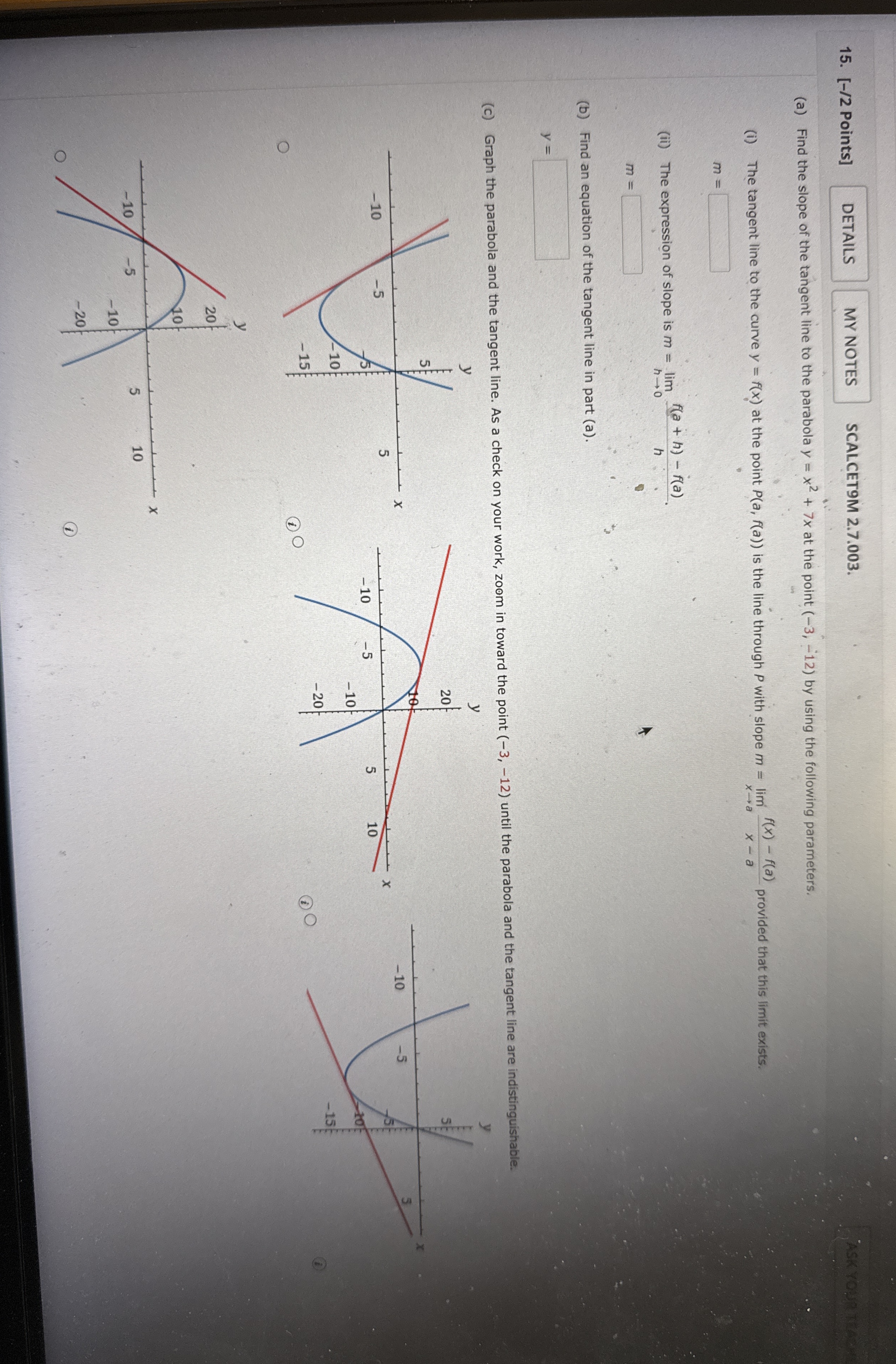 [ - / 2 Points ] SCALCET 9 M 2 . 7 . 0 0 3 . ( a