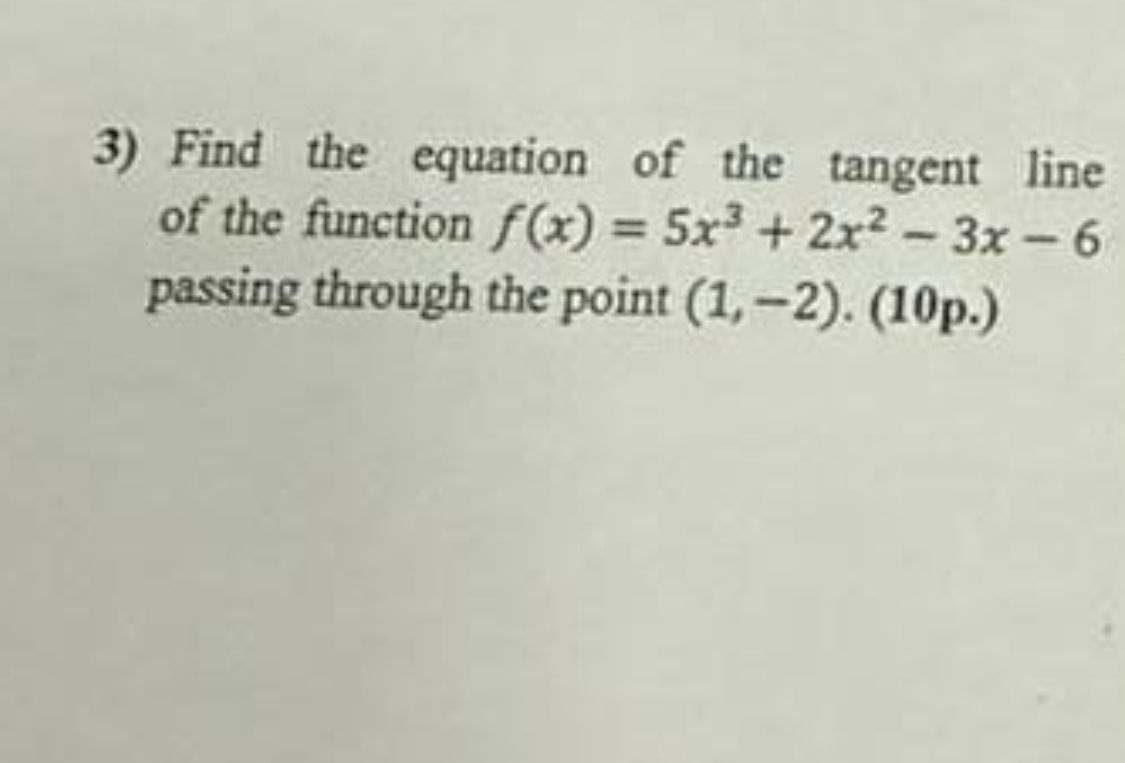 Find the equation of the tangent line of the