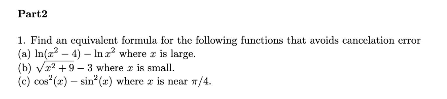 1 . Find an equivalent formula for the following