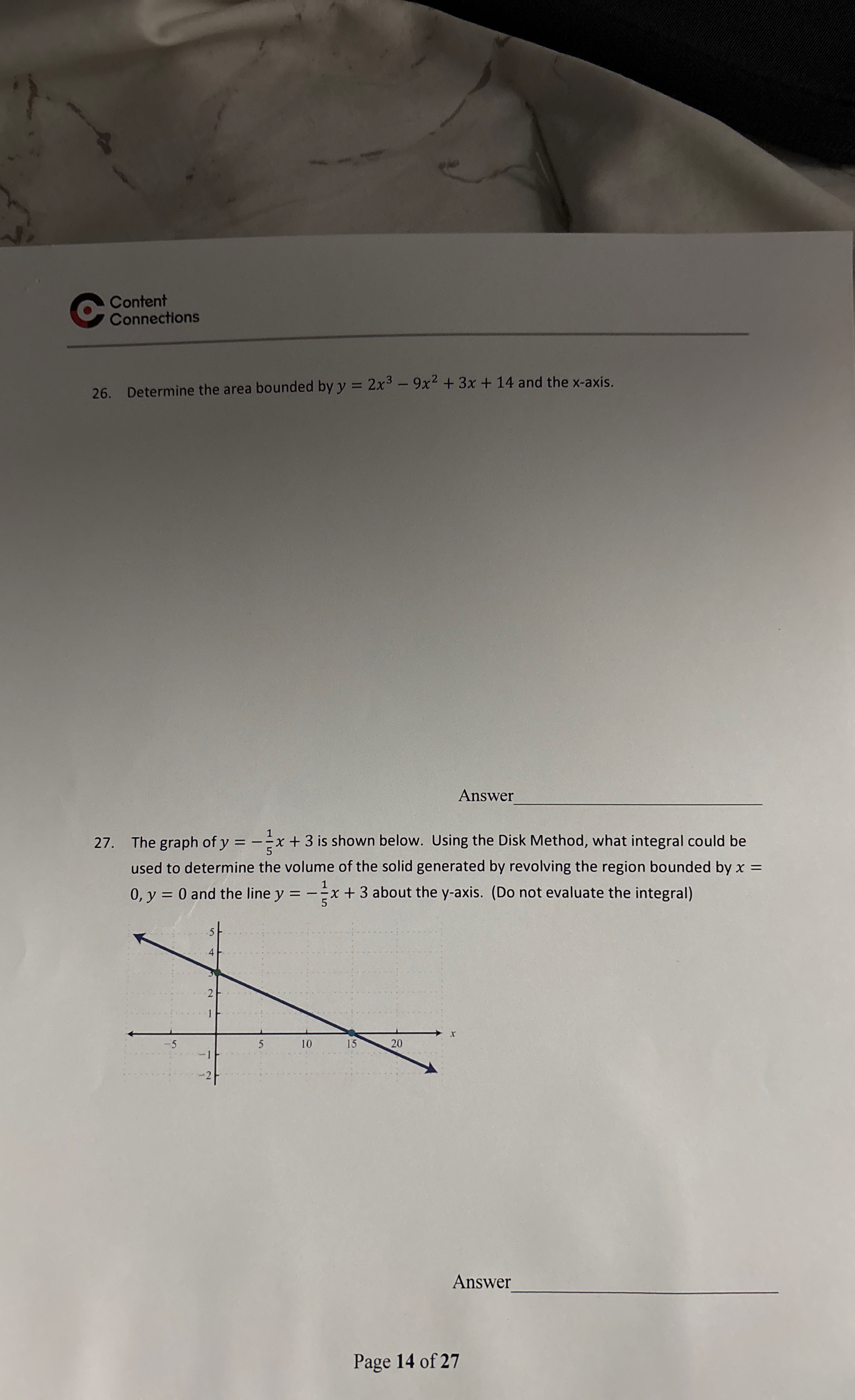 Content Connections 2 6 . Determine the area