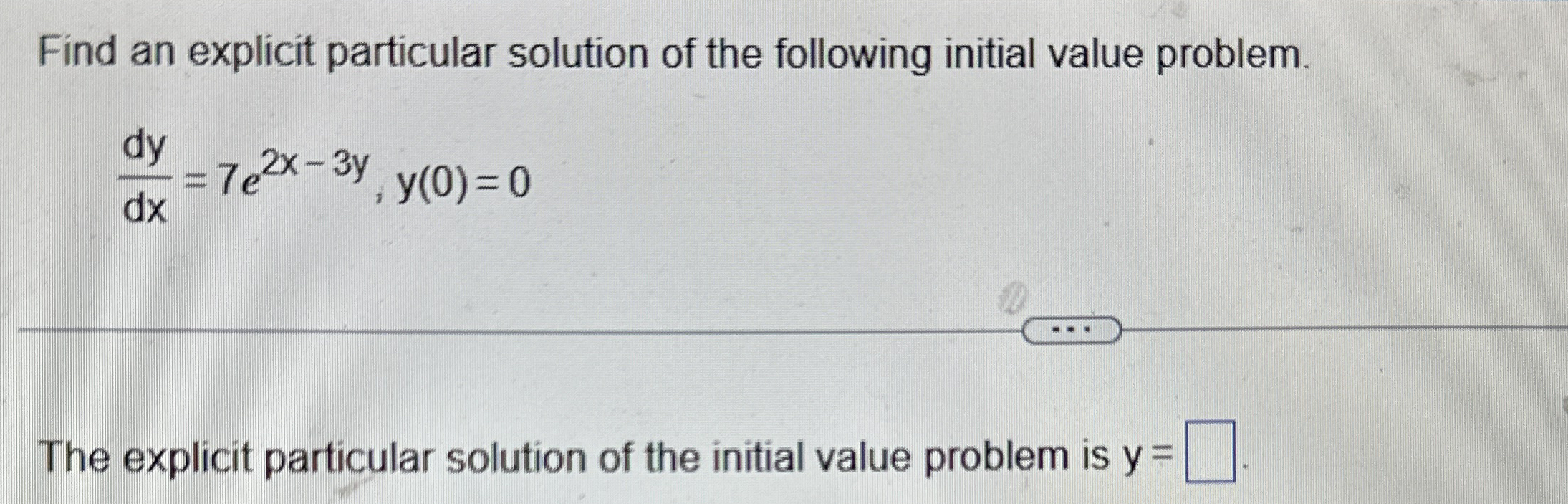 Find an explicit particular solution of the