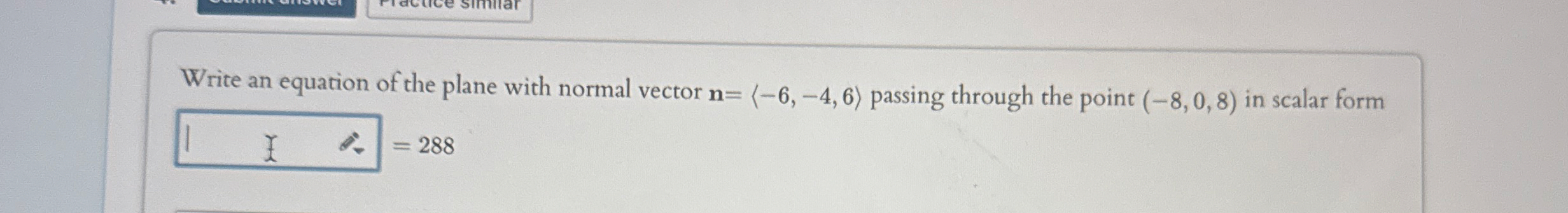 Write an equation of the plane with normal vector