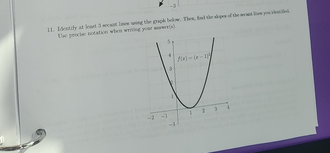 - 3 1 1 . Identify at least 3 secant lines using