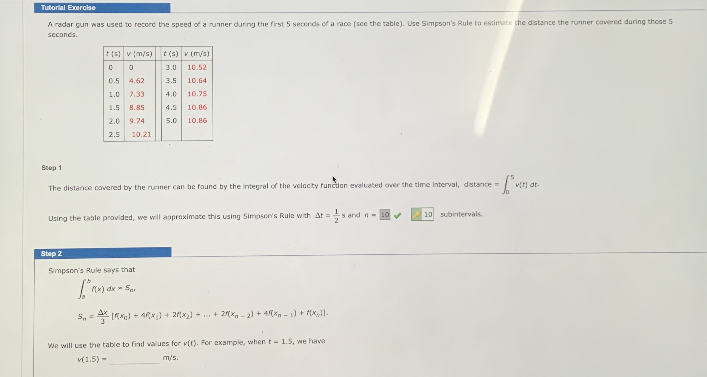 Step 2 Simpson's Rule says that a b f ( x ) d x