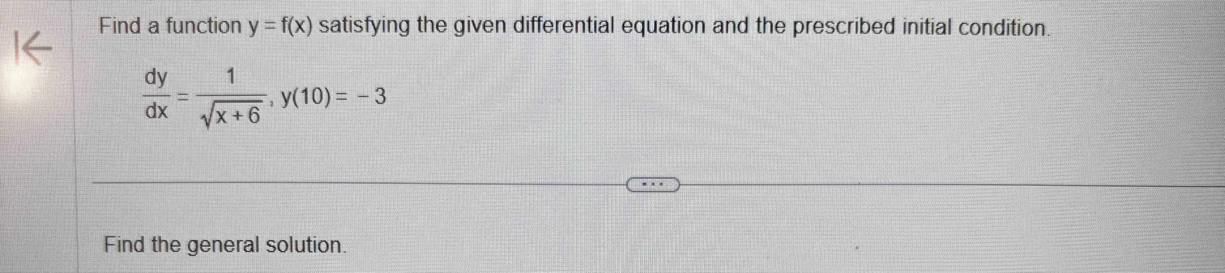 Find a function y = f ( x ) satisfying the given