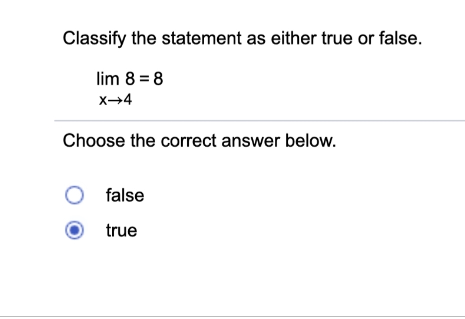 Classify the statement as either true or false.