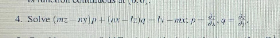 Solve ( m z - n y ) p + ( n x - l z ) q = l y - m