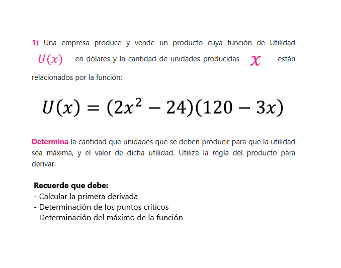 Una empresa produce y vende un producto cuya