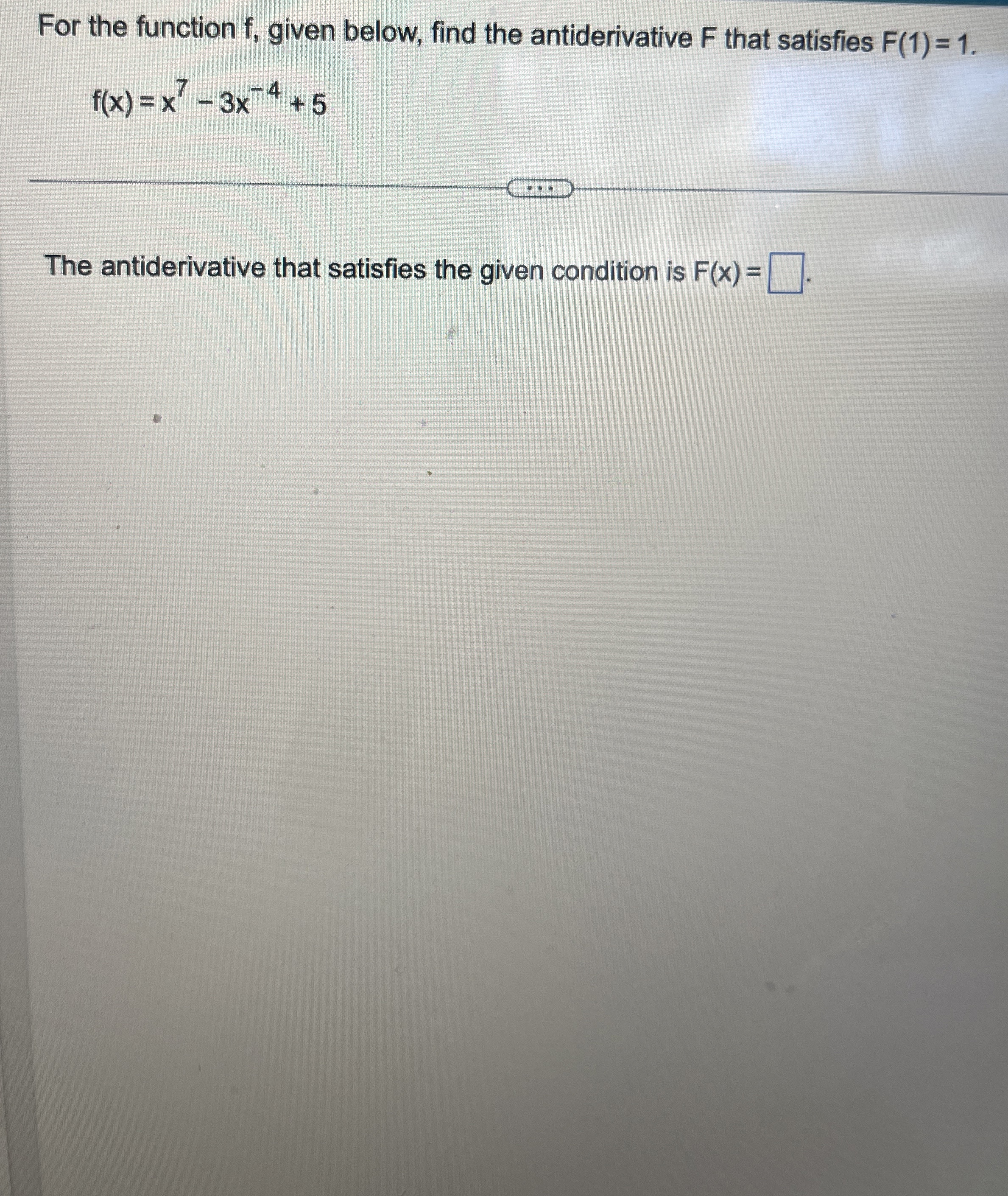 For the function f , given below, find the