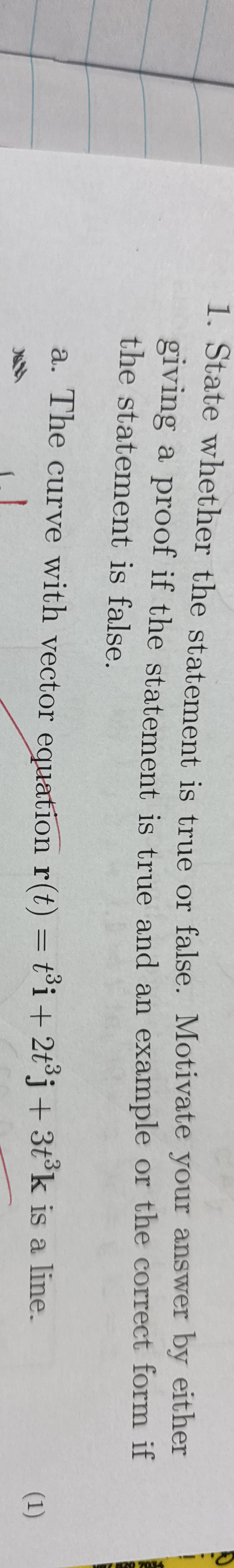State whether the statement is true or false.
