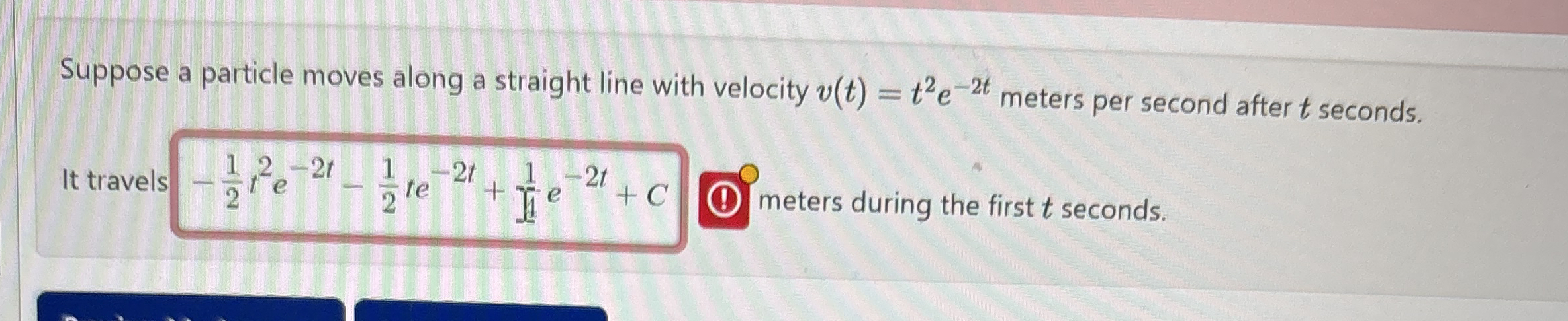 Suppose a particle moves along a straight line