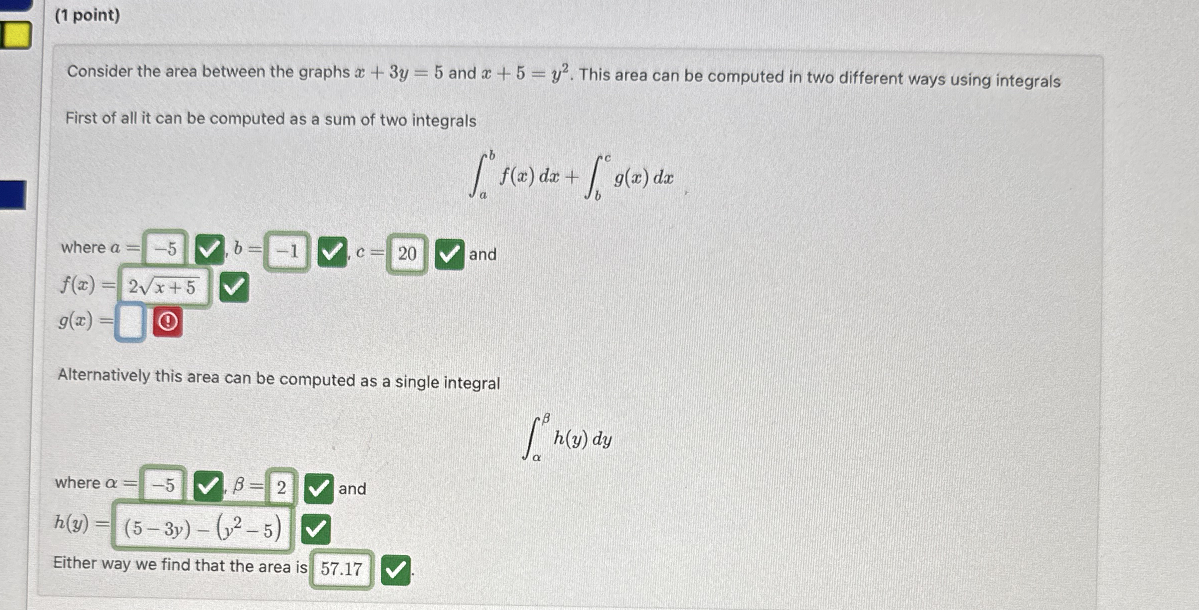 ( 1 point ) PLEASE FAST ANSWER ONLU FOR g ( x )